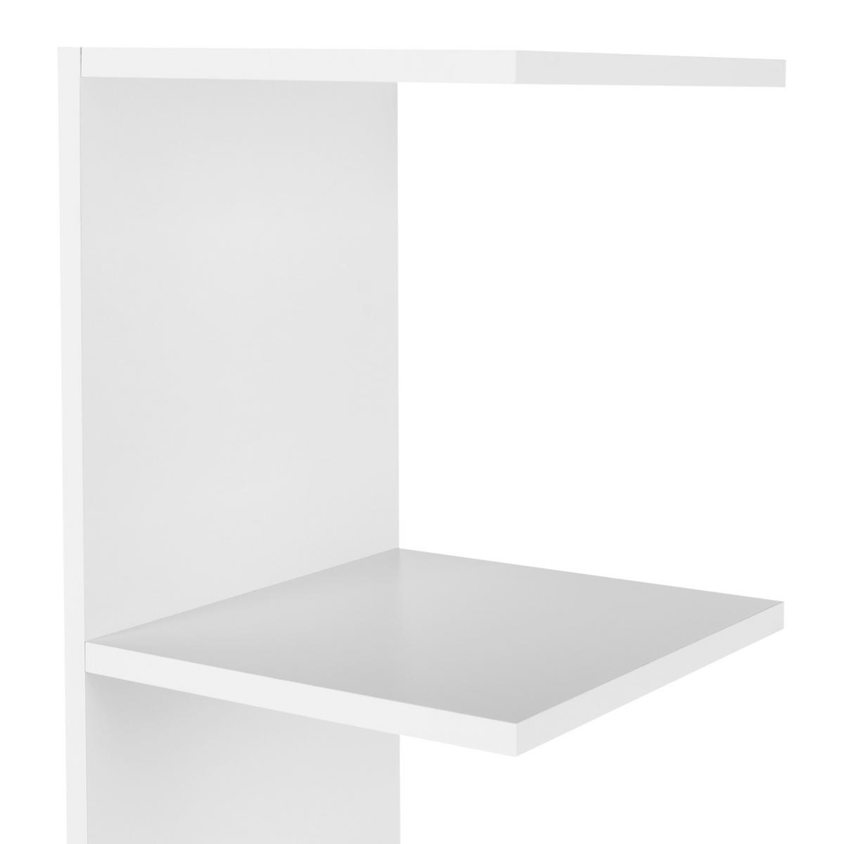 WANDREGAL 190 cm Weiß Eston - Weiß, Holzwerkstoff (30/190/28cm) - Beliani