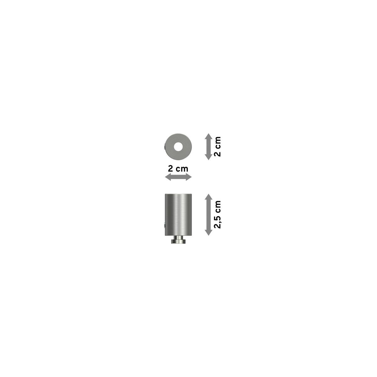 DECKENTRÄGER FÜR GARDINENSTANGEN INNENLAUF 20 mm Ø, Sonius 1-läufig, Edelstahl-Optik, Packung 2 Stück - Edelstahlfarben, Metall (1.6/3/1.6cm) - INTERDECO