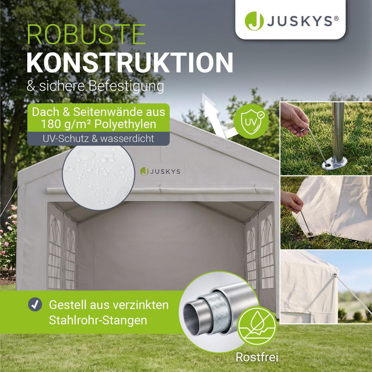 FESTZELT Partyzelt Gala weiß 4x6 m - Weiß, Kunststoff (400/300/600cm) - Juskys