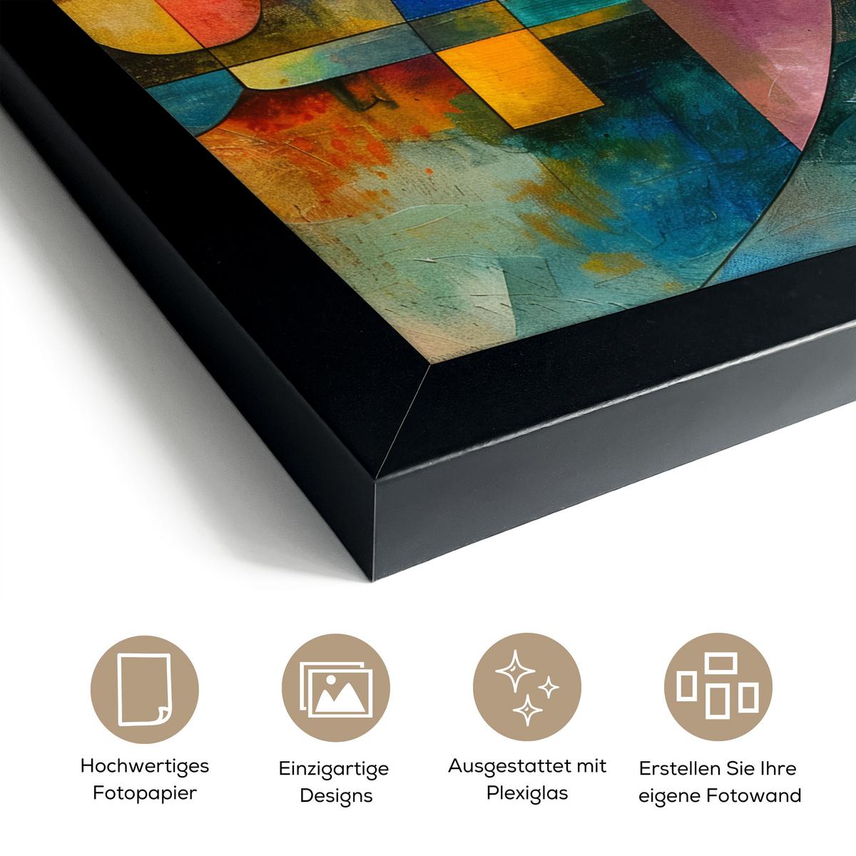POSTER MIT RAHMENGERAHMTES BILD Kunst - Abstrakt - Modern Poster 20x30 cm - Gelb, Papier (20/30cm) - MuchoWow