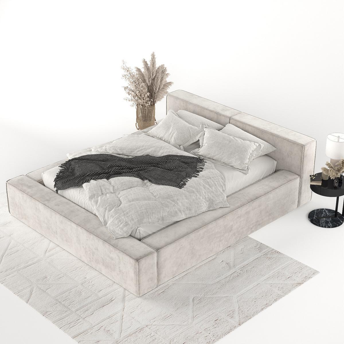 POLSTERBETT Casto mit Stauraum 140/200 cm Hellbeige im Terra NW Stoff - Sandfarben/Schwarz, Holz/Holzwerkstoff (140/200cm) - AltaBeds