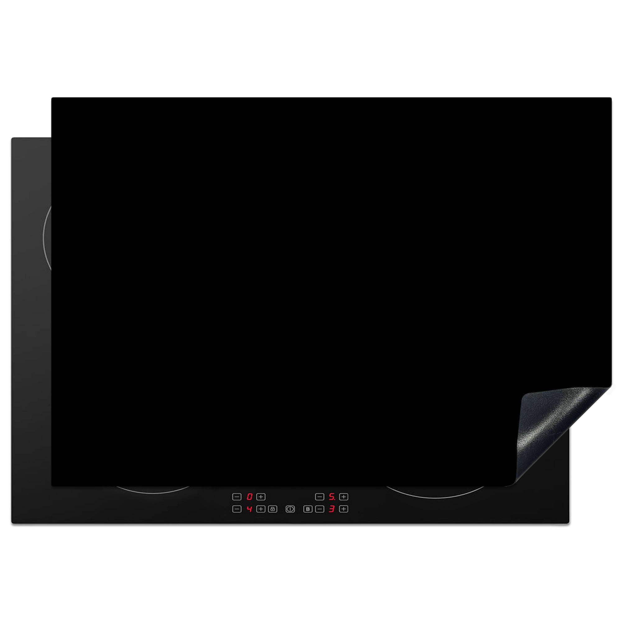 HERDABDECKPLATTE Schwarz - Einfarbig Herdabdeckung Induktionsfeld 75x52 cm - Schwarz, Kunststoff (75/52/0.2cm) - MuchoWow