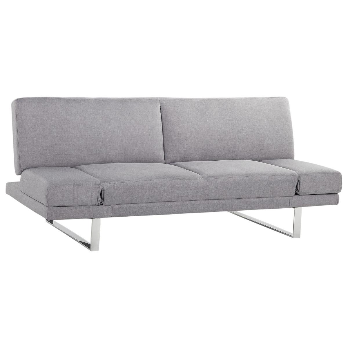 2-SITZER-SCHLAFSOFA Polyester Grau York - Hellgrau, Textil (190/81/89cm) - Beliani