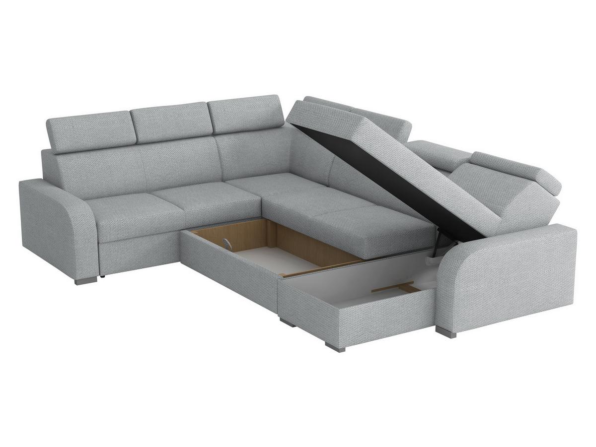 WOHNLANDSCHAFT Oslo 2rR2pLC - Silberfarben/Naturfarben, Holz/Kunststoff (315/85/250cm) - MIRJAN24