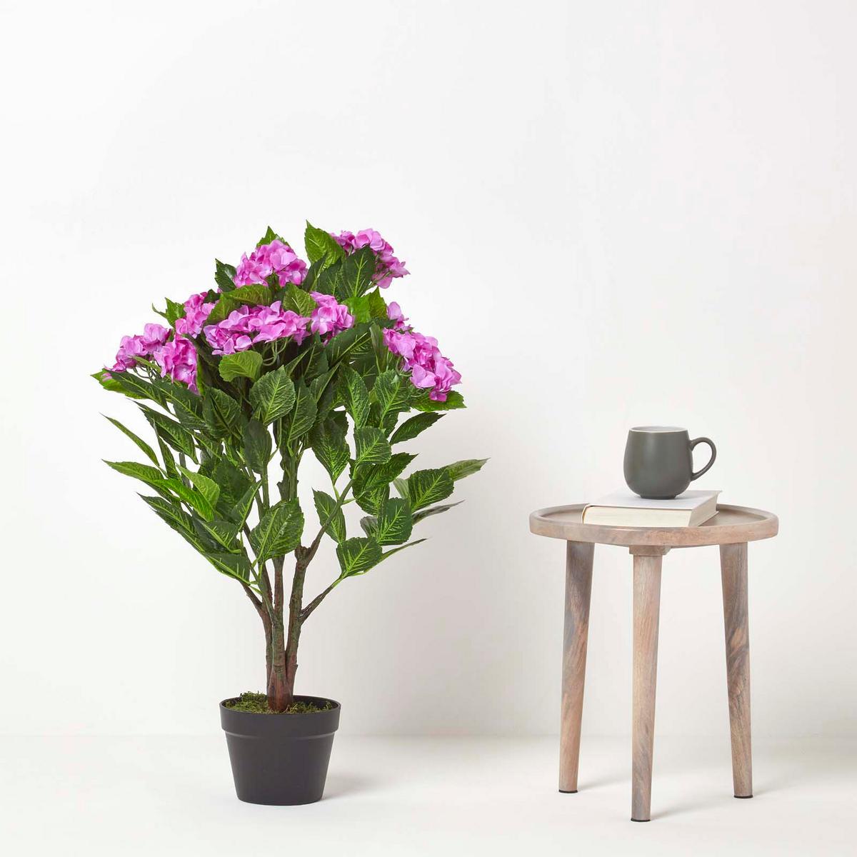 KUNSTBLUME Hortensien lila, 85 cm - Flieder, Kunststoff (85cm) - Homescapes