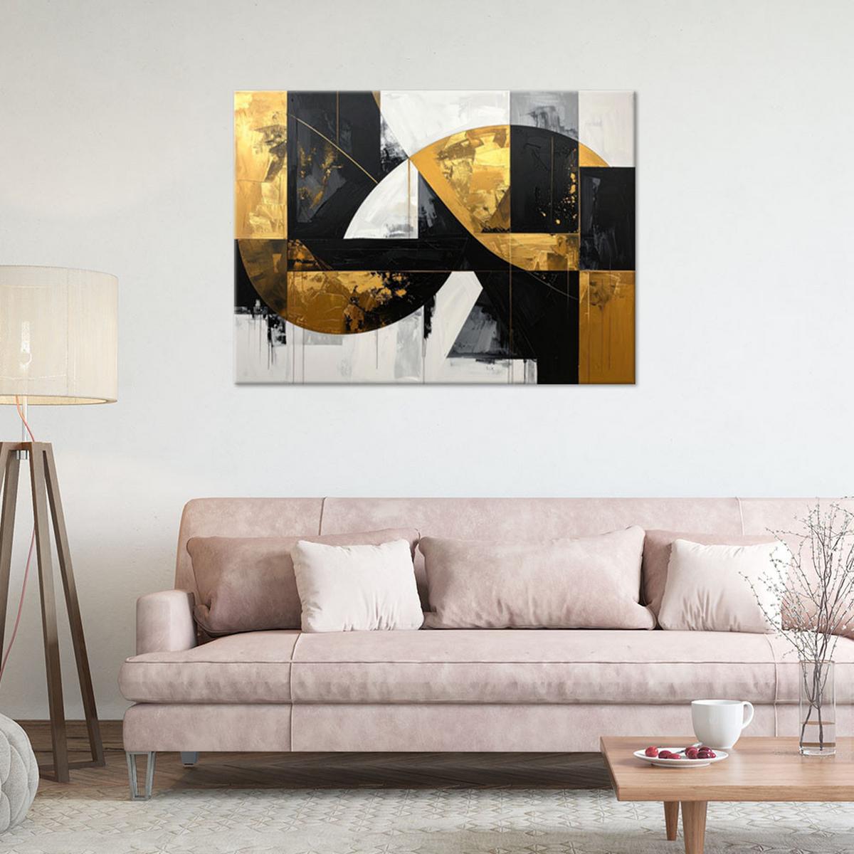 LEINWANDBILD 3D und geometrisch 30x20cm - Goldfarben, Textil (30/20cm) - Feeby