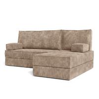 ECKSOFA NOTIA modulares Boneless Sofa mit Schlaffunktion Beige Kordstoff - Beige, Textil (200/120cm) - MASSENO