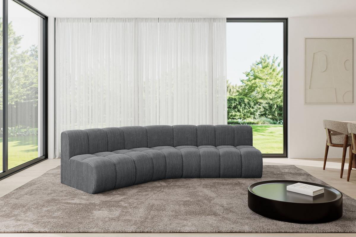 ECKSOFA modulares Sofa Montra-L1 - 290x174x70 cm Dunkelgrau - Dunkelgrau, Holzwerkstoff/Textil (290/174cm) - ALTDECOR