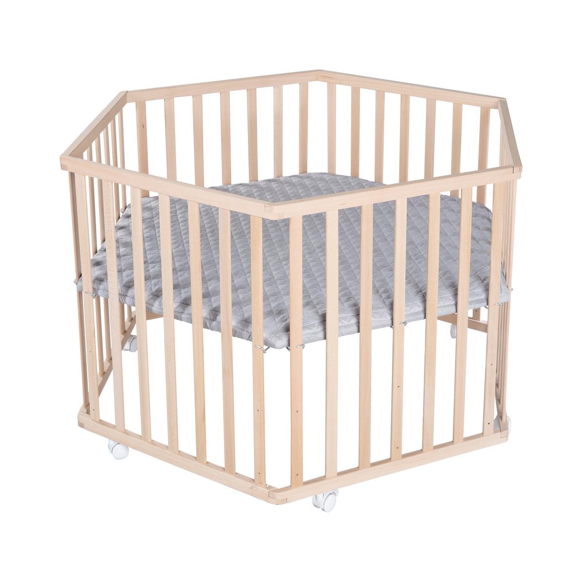 LAUFGITTER 6-eckig roba Style grau - Naturfarben, Holzwerkstoff (118.5/72.5/103.5cm) - Roba