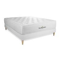 BETT Buckingham Memory-Schaum 130 x 220 cm h1 - Kit Bettgestell Weiß - Beige/Weiß, Karton/Holz (130/220cm) - ROYAL PALACE BEDDING