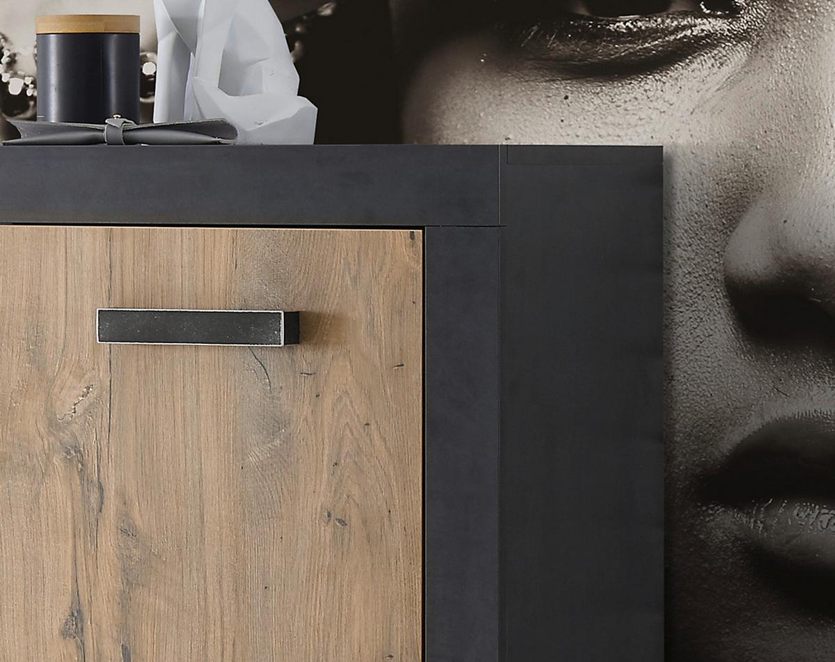 GARDEROBEN-SITZBANK Kastanie und grau Fresco, Garderobenbank Schuhschrank, 107 x 43 cm - Kastanienfarben/Dunkelgrau, Holzwerkstoff/Kunststoff (107/43/42cm) - Furn.Design