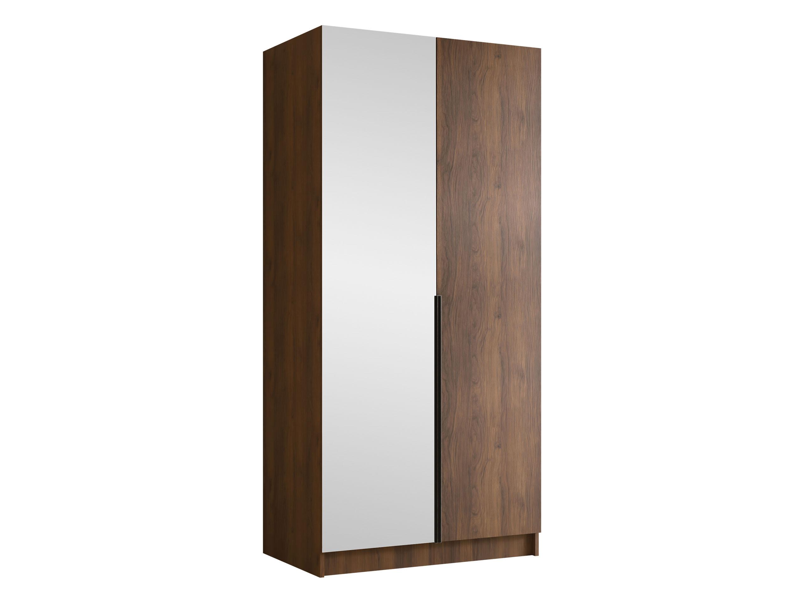 KLEIDERSCHRANK Bono II - Nussbaumfarben/Schwarz, Holzwerkstoff/Metall (100/215/58cm) - MIRJAN24