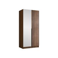 KLEIDERSCHRANK Bono II - Nussbaumfarben/Schwarz, Holzwerkstoff/Metall (100/215/58cm) - MIRJAN24