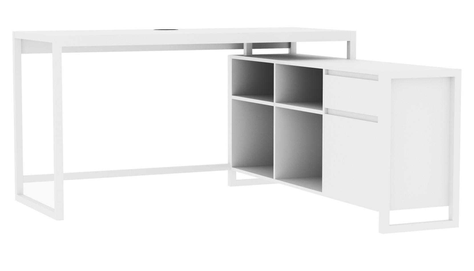 SCHREIBTISCH weiß 139 x 139 cm, Eckschreibtisch für Büro und Homeoffice - Weiß, Holzwerkstoff (139/139/75cm) - Furn.Design