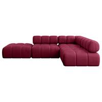 ECKSOFA modulares Sofa Favio-L1 - 285x190x70 cm Bordeauxrot Velours - Bordeaux, Holzwerkstoff/Textil (285/190cm) - ALTDECOR