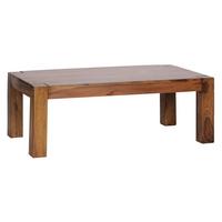 COUCHTISCH MUMBAI aus Massivholz im Landhaus-Stil mit natürlichem Design, Dunkelbraun 60x110x40 cm - Dunkelbraun/Braun, Holz (110/60/40cm) - KADIMA DESIGN