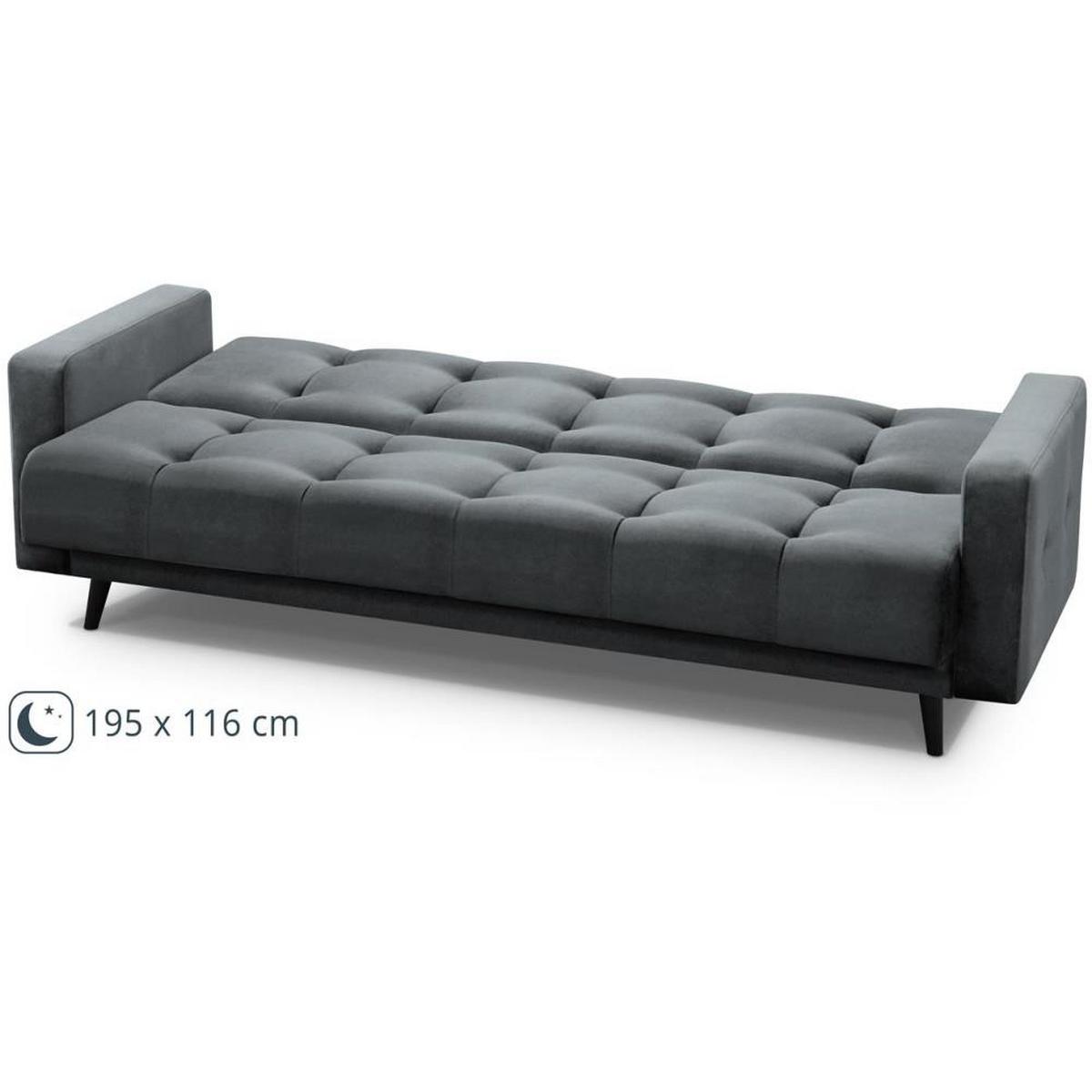 3-SITZER Schlafsofa Nancy Bis grau - Grau, Holz/Textil (220/89/93cm) - Beautysofa