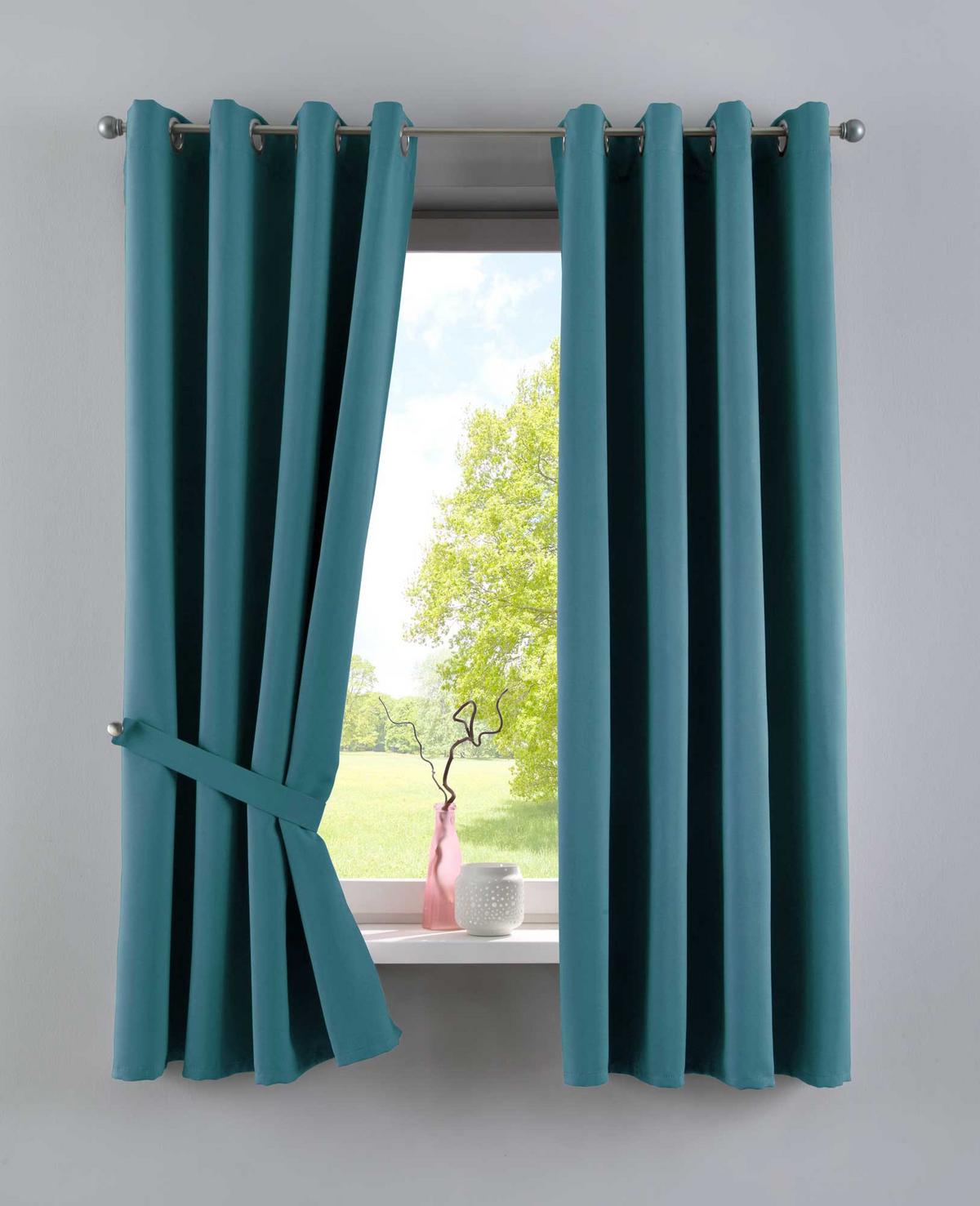 VORHANG »NEW YORK« HxB 225x295 cm Petrol - Petrol, Textil (295/225cm) - Gardinenbox