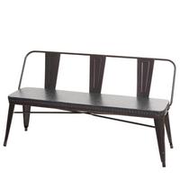 3ER-SITZBANK Schwarz, Grau - Schwarz/Grau, Metall (153/80/56cm) - MCW