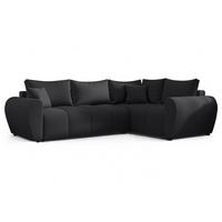 ECKSOFA L Form Malatya MAX Schwarz 246/145/80 cm stilvolle mit Schlaffunktion R - Schwarz, Kunststoff/Textil (235/175cm) - AX Living
