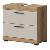WASCHBECKENUNTERSCHRANK Sand Kaschmir, Evoke Eiche, Badezimmer Unterschrank 60 cm mit Schubkästen - Kaschmir/Eichefarben, Holzwerkstoff/Kunststoff (60/56/34cm) - Inn.Furn