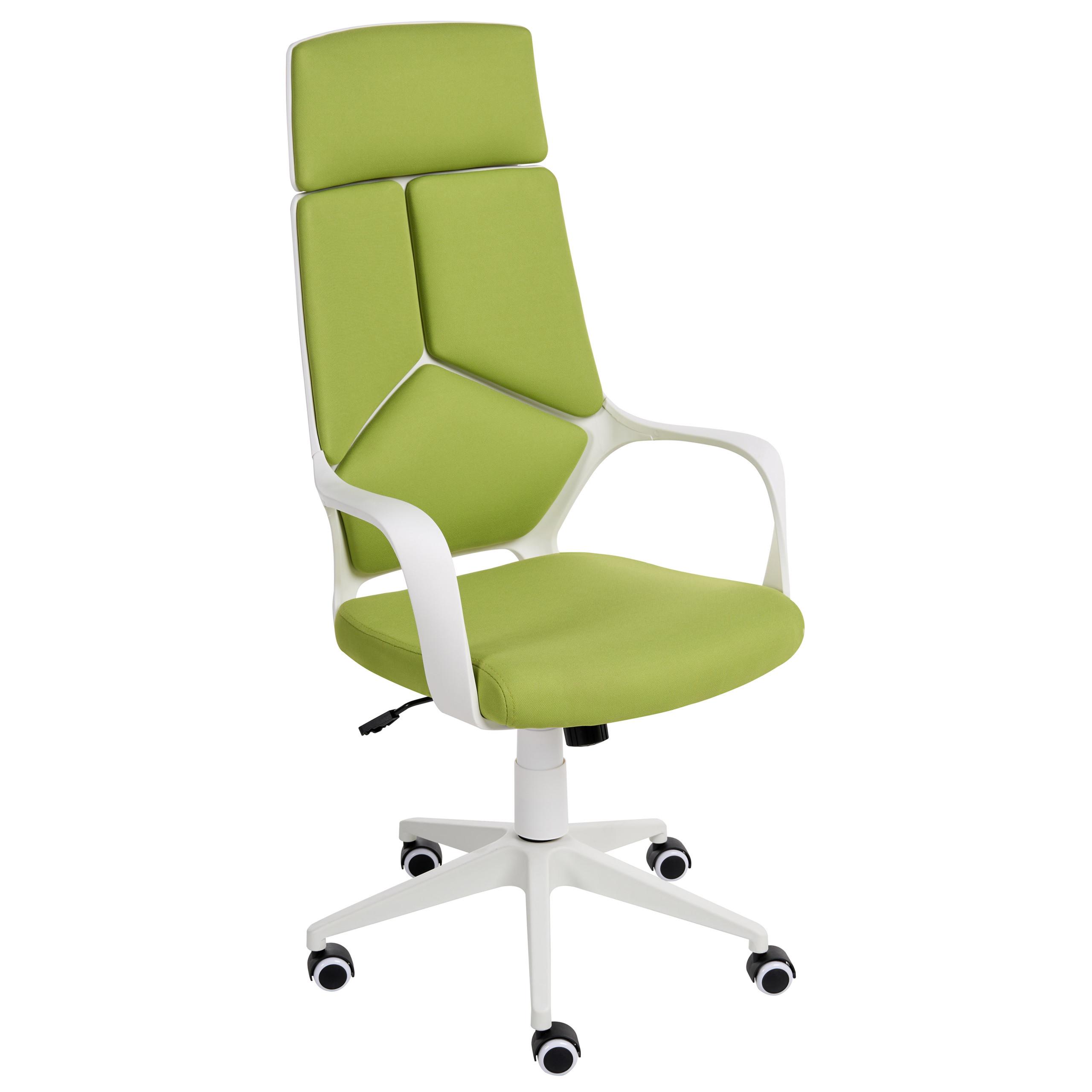 BÜROSTUHL Limettengrün Delight - Limette/Weiß, Textil (64/116/64cm) - Beliani