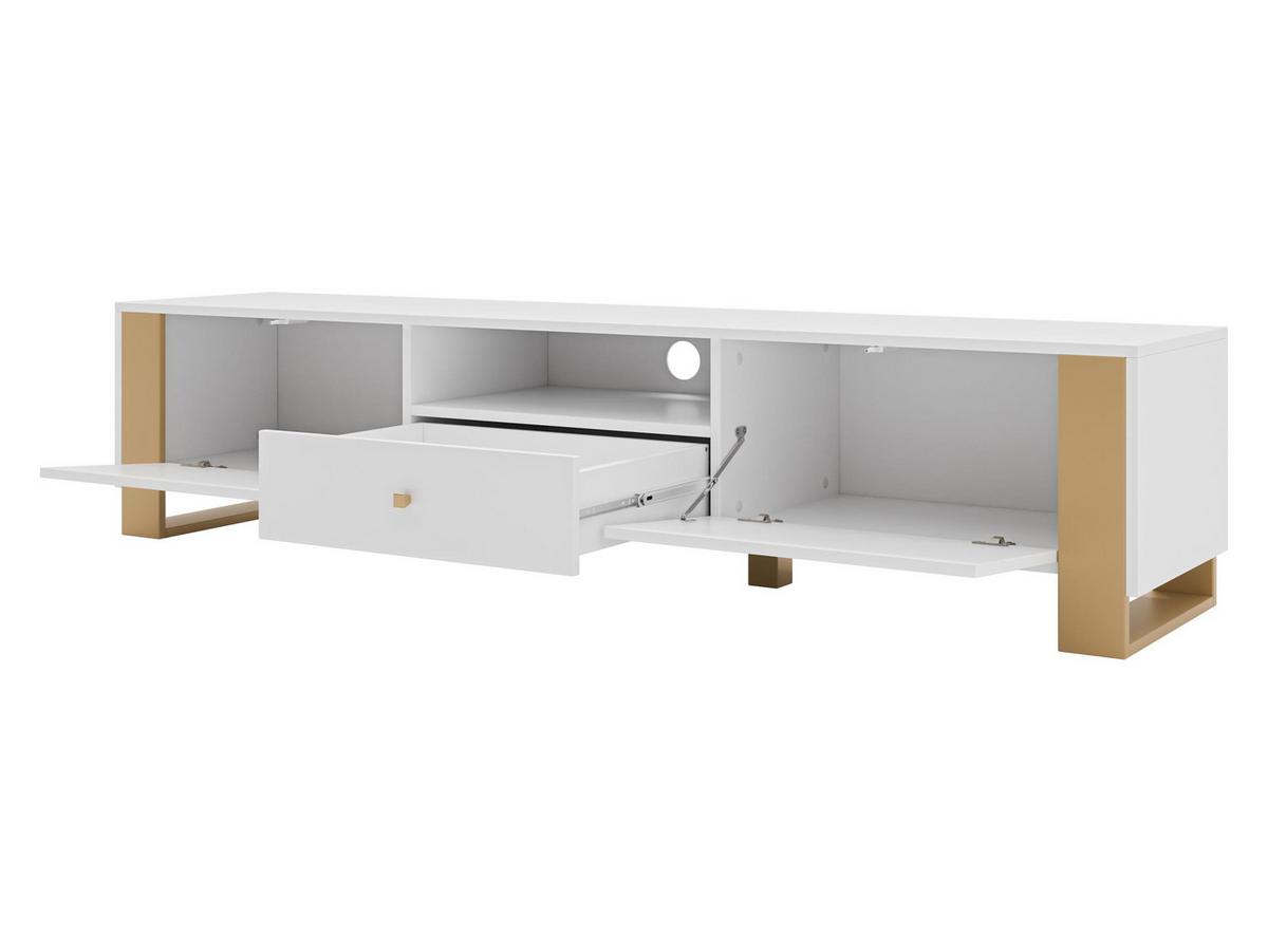 TV-LOWBOARD Loutio 2K1SZ - Goldfarben/Weiß, Holzwerkstoff/Kunststoff (180/40/40cm) - MIRJAN24