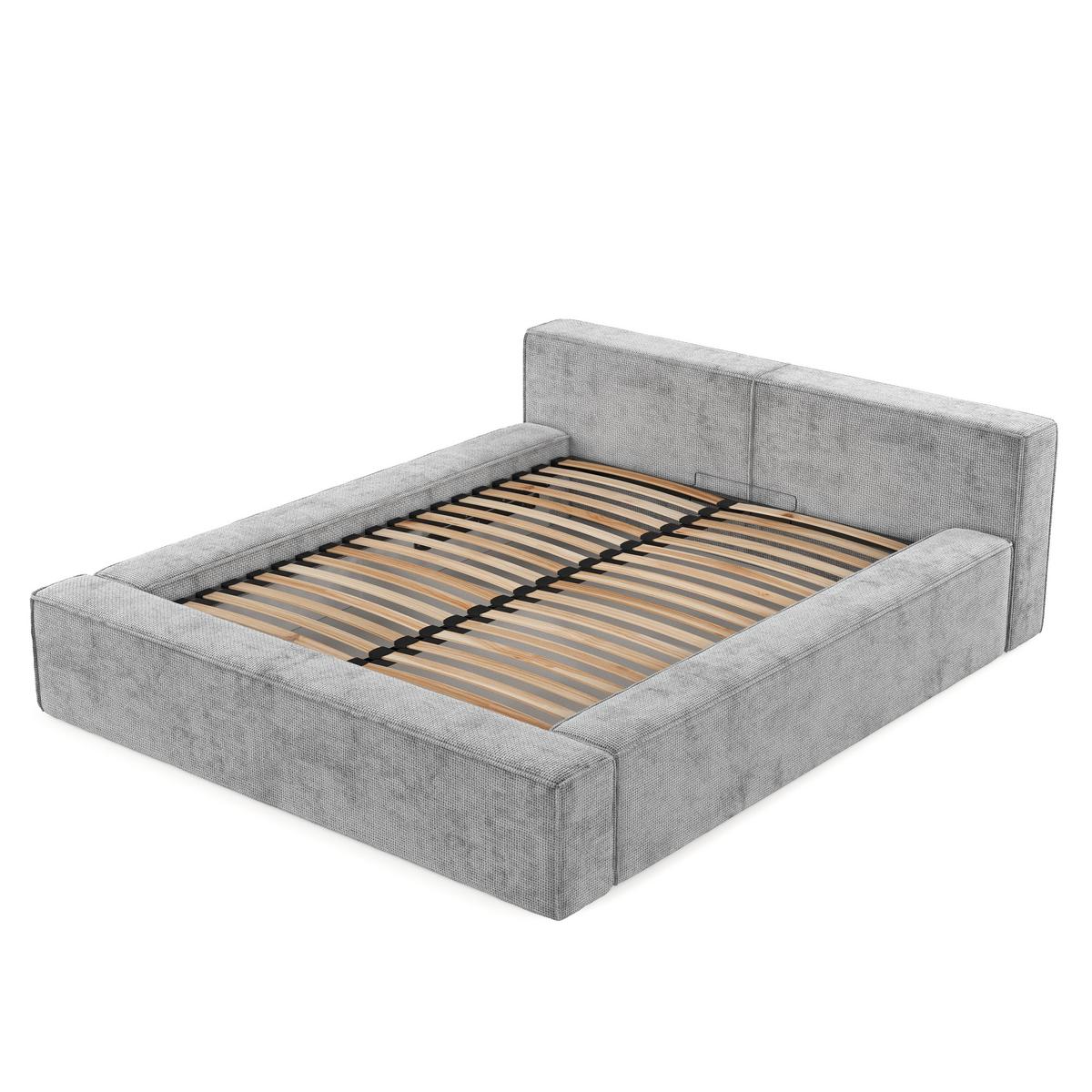 POLSTERBETT Casto mit Stauraum 160/200 cm Hellgrau im Bonita Stoff - Hellgrau/Schwarz, Holz/Holzwerkstoff (160/200cm) - AltaBeds
