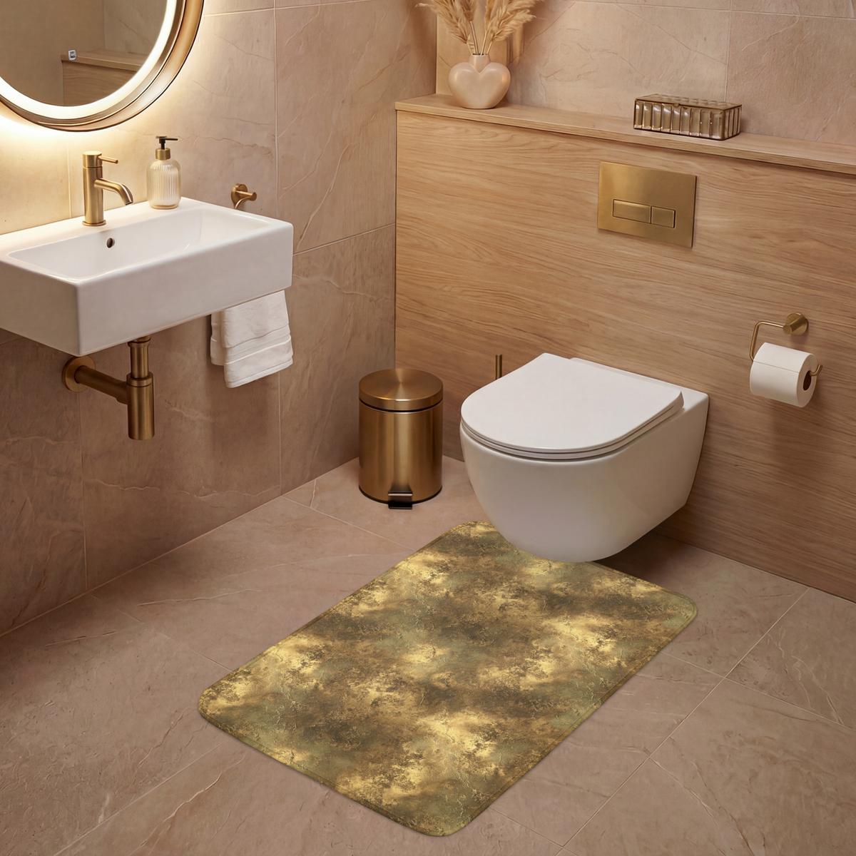 WC-VORLEGER Antik - Metallic-Look - Gold Toilettenvorleger 60x90 cm - Goldfarben, Textil (60/1cm) - OnlyWow