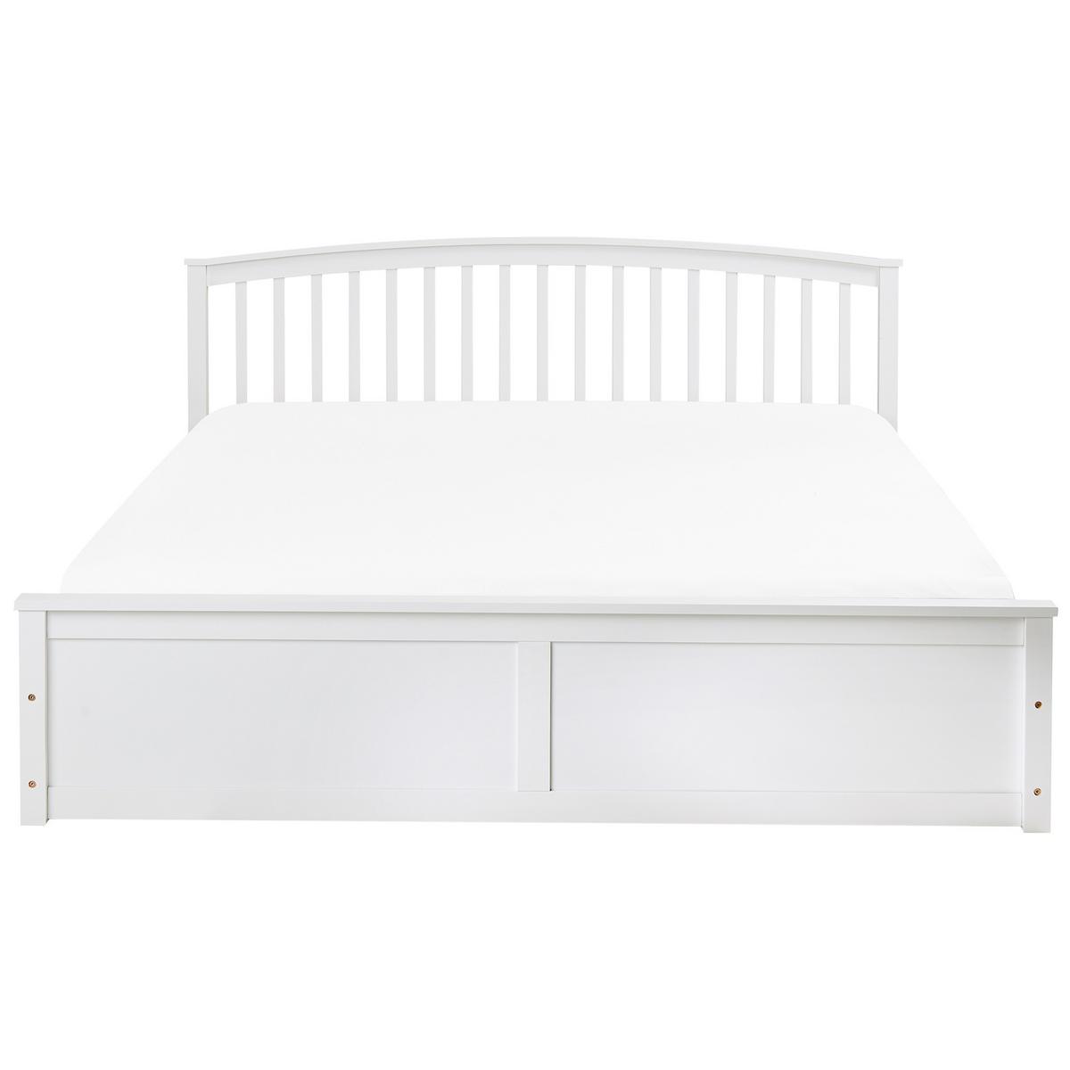 BETT mit Stauraum 180/200 cm Kiefernholz Weiß Clarbec - Weiß, Holz (180/200cm) - Beliani