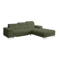 ECKSOFA mit Schlaffunktion Ottomane Rechts COMA L 271x203x79 Grün Bouclé - Smaragdgrün, Holzwerkstoff/Textil (203/271cm) - ALTDECOR