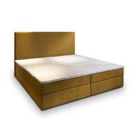 BOXBETT GIARRO 140x200 cm mit Matratze und Topper - Gelb - Gelb, Holz (140/200cm) - MASSENO