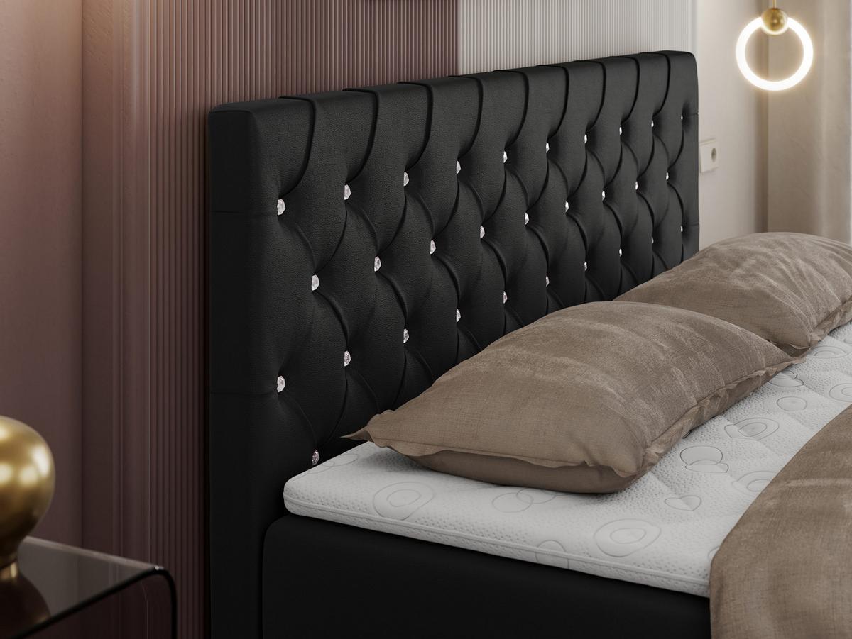 BOXBETT ROMA 120/200 - Schwarz Kunstleder - H3 - Schwarz, Holz/Textil (120/200cm)