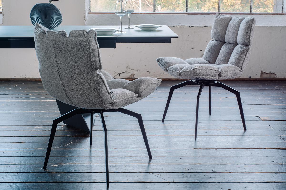ESSZIMMERSTUHL BARO Grau Webstoff Drehbar (360°) (1er-Set) - Grau, Kunststoff/Textil (54/86/65cm) - KAWOLA