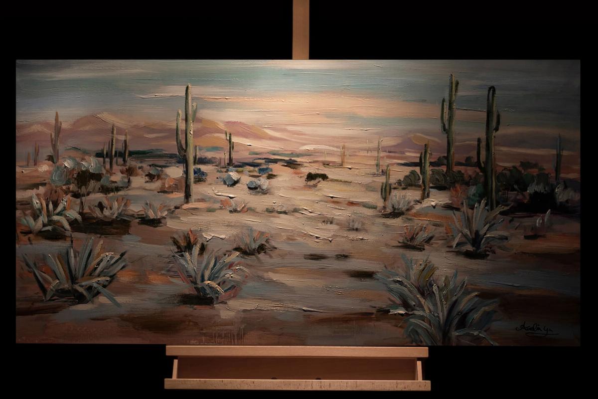 ACRYLBILD HANDGEMALT 120/60 cm - Grün, Holz/Textil (120/60cm) - KUNSTLOFT