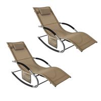 SONNENLIEGE 2 Personen, Gartenliege bis 150kg, Braun - Braun, Metall (63/87/150cm) - SoBuy