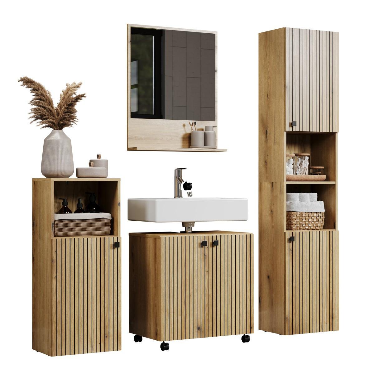 WASCHBECKENUNTERSCHRANK PureBliss Eiche Dekor - Eichefarben, Holzwerkstoff (60/64/42cm) - Trendteam