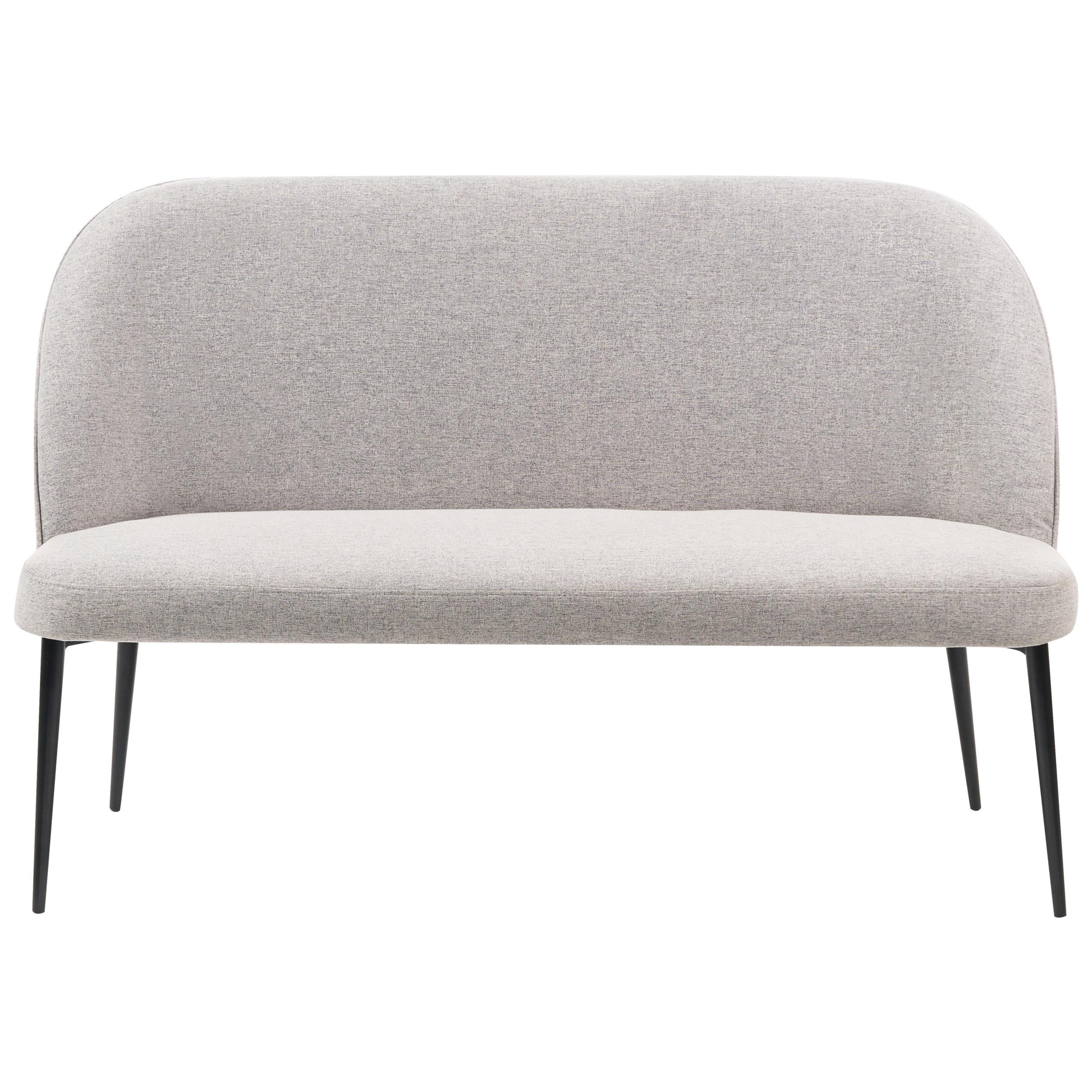 2-SITZER-KÜCHENSOFA hellgrau Osby - Schwarz/Grau, Textil (130/85/49cm) - Beliani