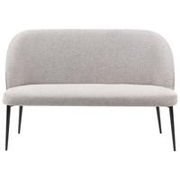 2-SITZER-KÜCHENSOFA hellgrau Osby - Schwarz/Grau, Textil (130/85/49cm) - Beliani