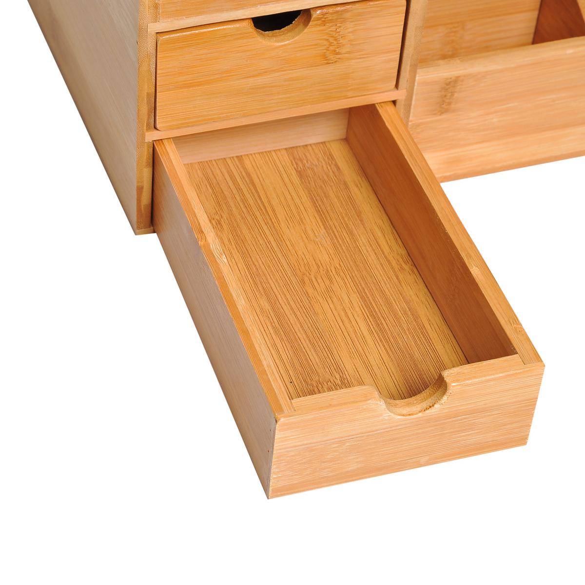SCHREIBTISCHORGANIZER - Naturfarben, Holz (20.5/33/15.5cm) - HOMCOM