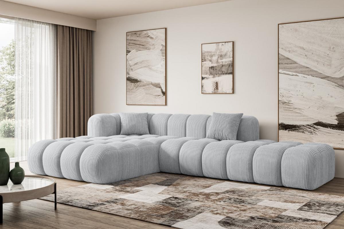 ECKSOFA Ottomane Links OLEA-L2 - 289x176x71 cm Grau - Schwarz/Grau, Holzwerkstoff/Kunststoff (176/289cm) - ALTDECOR