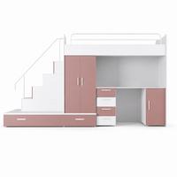 KINDERZIMMER Set RAJ 5, Matt mit Hochbett, Schrank und Schreibtisch - Altrosa/Weiß, Holzwerkstoff (320/180/86cm) - Lookway