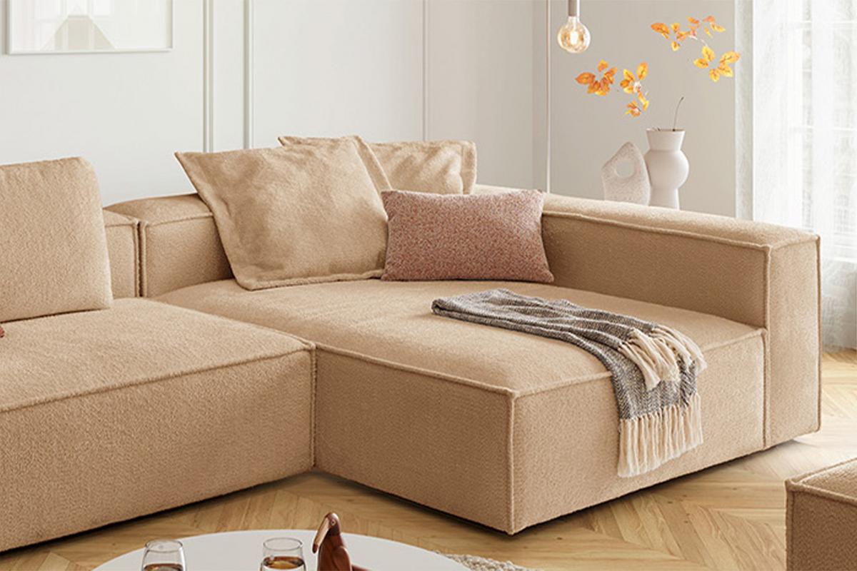 ECKSOFA CARMO Braun Flachgewebe - Schwarz/Braun, Kunststoff/Textil (306/191cm) - KAWOLA