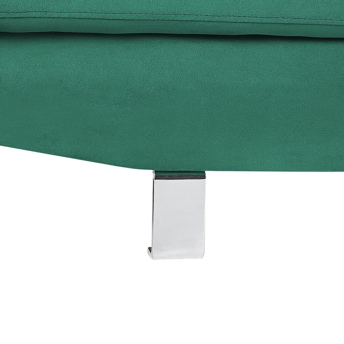 ECKSOFA Samtstoff Smaragdgrün rechtsseitig Norrea - Hellgrün, Textil (262/169cm) - Beliani