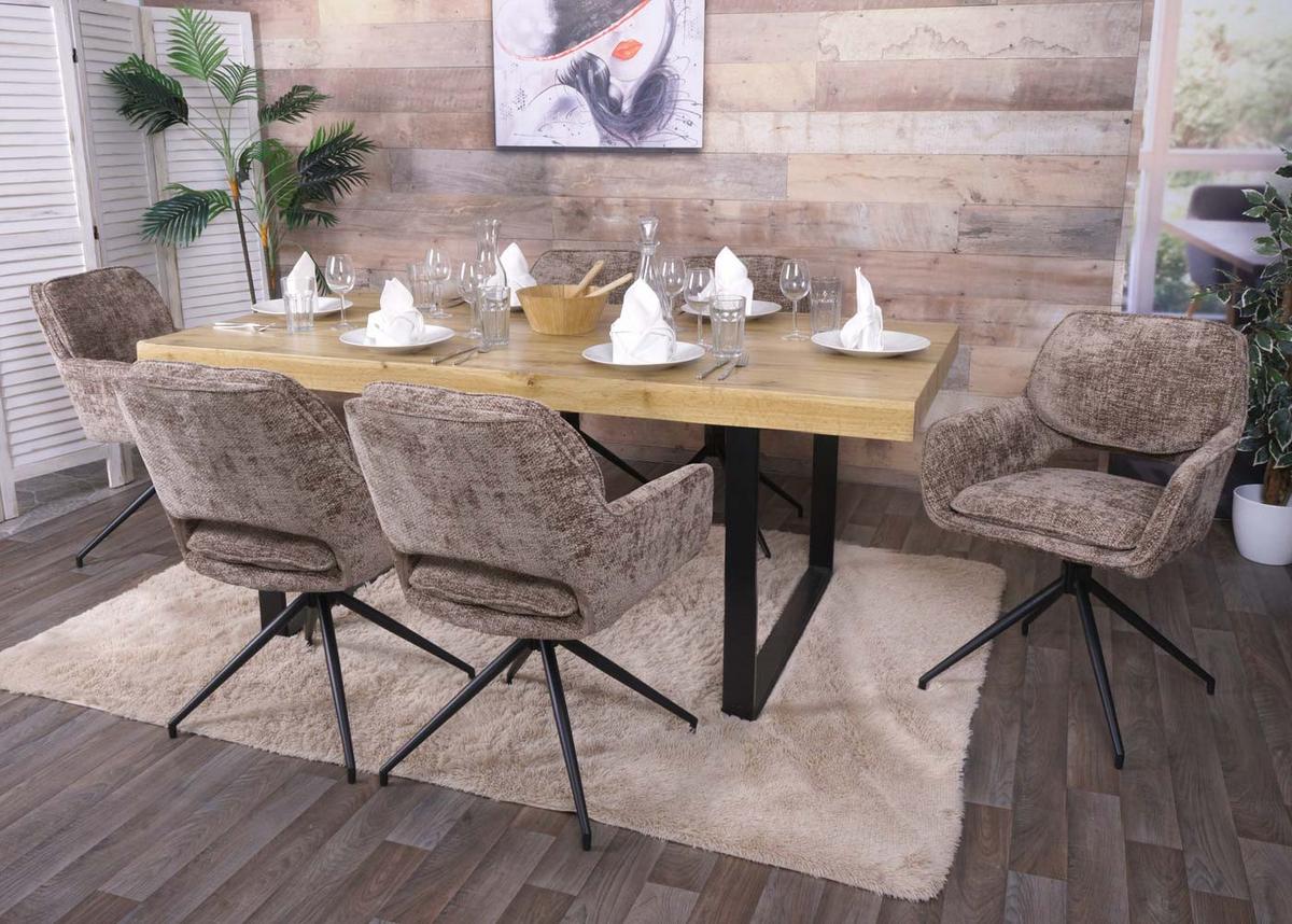 ESSZIMMERSTUHL Braun 6er-Set - Braun, Textil (57/86/61cm) - MCW