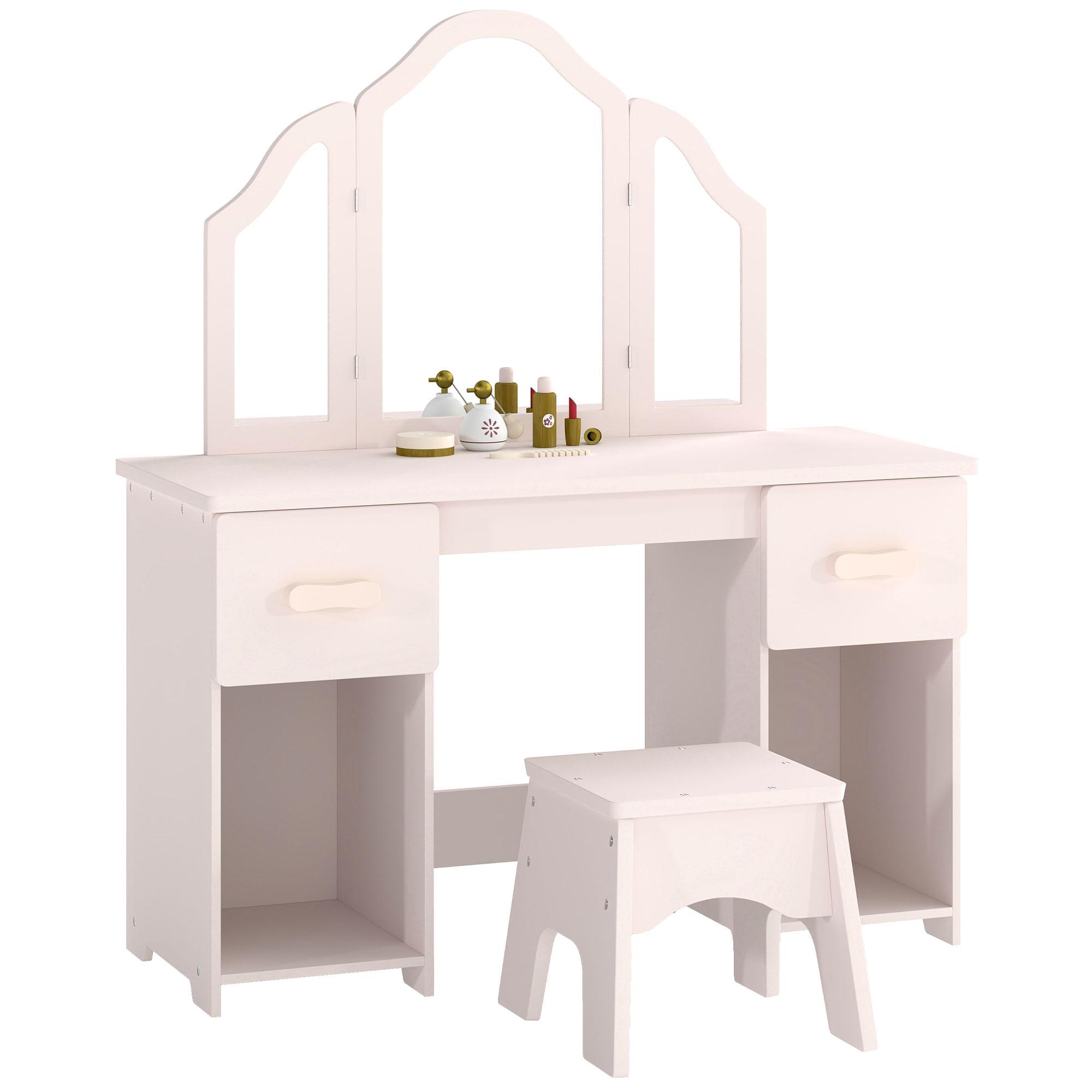 KINDERSCHMINKTISCH-SET MDF Acryl Rosa - Rosa/Naturfarben, Holzwerkstoff (33/90.7/79.5cm) - AIYAPLAY