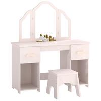 KINDERSCHMINKTISCH-SET MDF Acryl Rosa - Rosa/Naturfarben, Holzwerkstoff (33/90.7/79.5cm) - AIYAPLAY