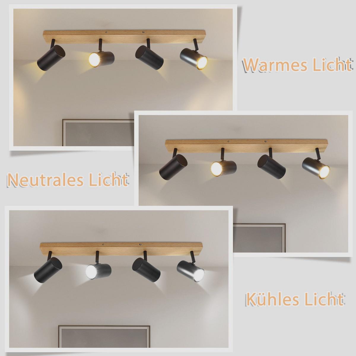 DECKENSTRAHLER Adenau 4-flammig 60/6/16.5 cm - Schwarz, Metall (60/6/16.5cm) - Nettlife