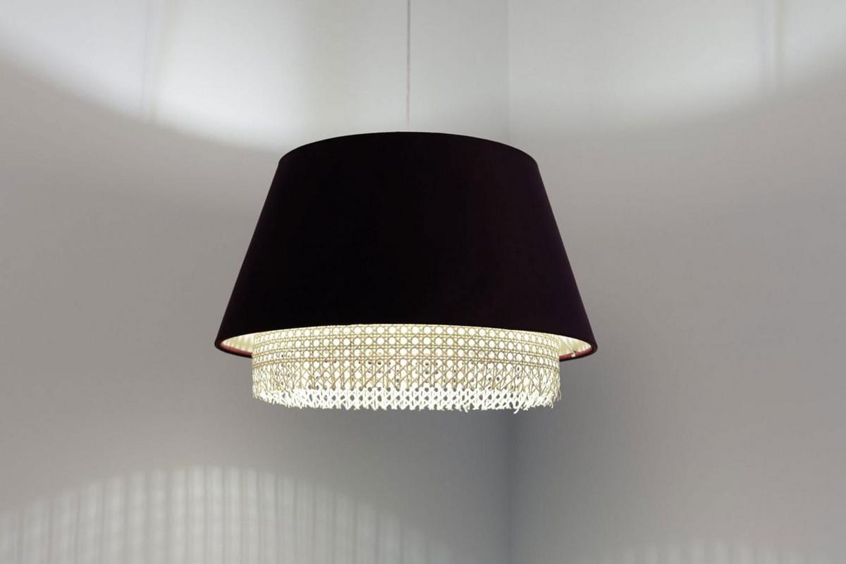 HÄNGELEUCHTE Lila 50/32 cm - Lila, Naturmaterialien (50/1.3/32cm) - ONZENO