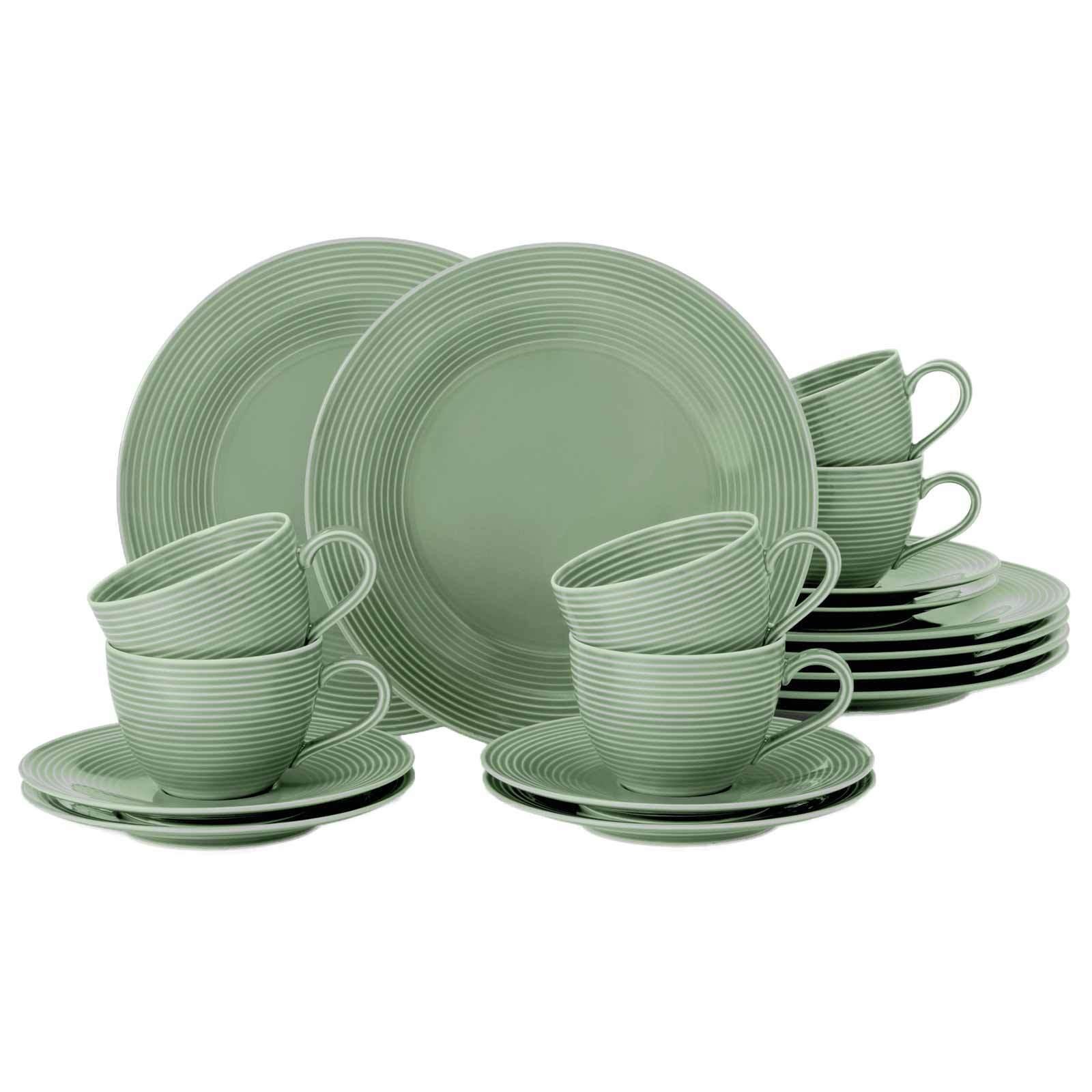 KAFFEESERVICE Beat Color Glaze Salbeigrün 18-tlg. - Grün, Keramik (24/18.1/43cm) - Seltmann Weiden